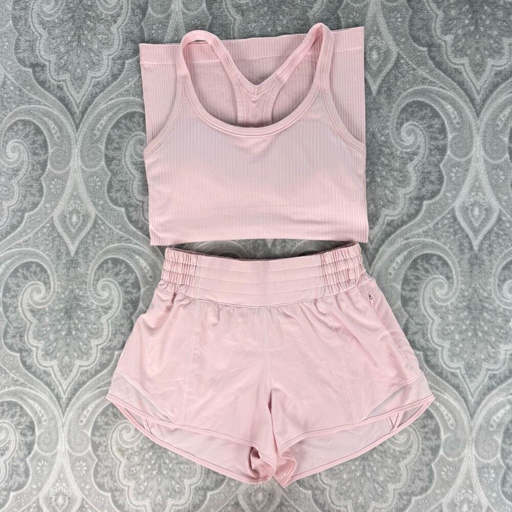 Womens Lululemon Strawberry Milkshake Ebb to Street and Hotty Hot Set
